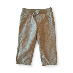H&M Neutral Gray Corduroy Soft Jersey Lined Pants Pull On Bottoms Baby 9-12M